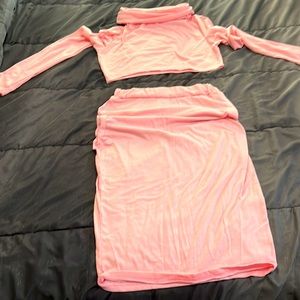 Two piece bathing suit cover up